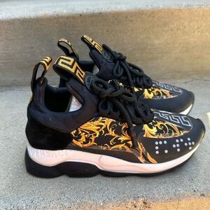 Versace Black and Gold Women's Sneakers